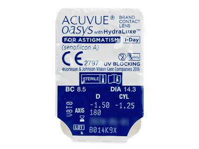Acuvue Oasys 1-Day with HydraLuxe for Astigmatism (30 lentile) - Vizualizare ambalaj