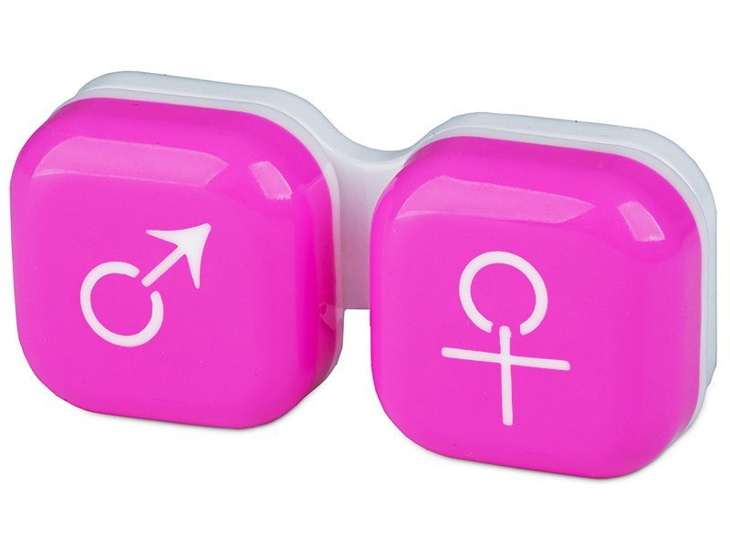 Accesorii Suport pentru lentile man&woman – roz Accesorii lentile de contact