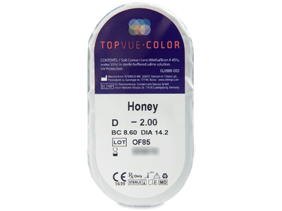 TopVue Color - Honey - cu dioptrie (2 lentile) - Vizualizare ambalaj