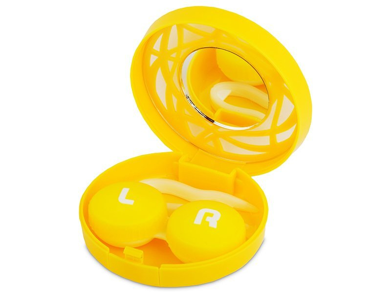 Accesorii Casetă cu oglindă- cu ornament, galbenă Accesorii lentile de contact 2023-09-25