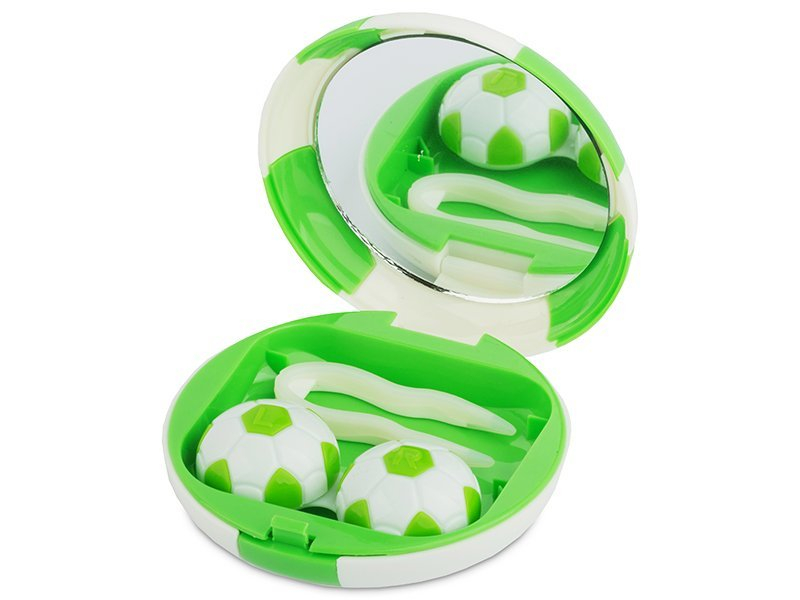 Accesorii Casetă oglindă Football – verde Accesorii lentile de contact