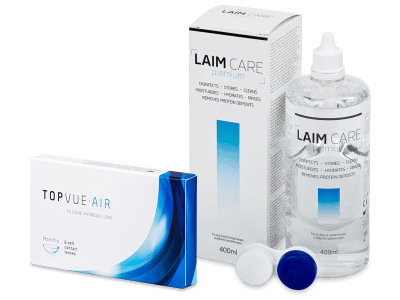 Pachet Topvue Air (6 Lentile) + Solutie Laim-care 400 Ml