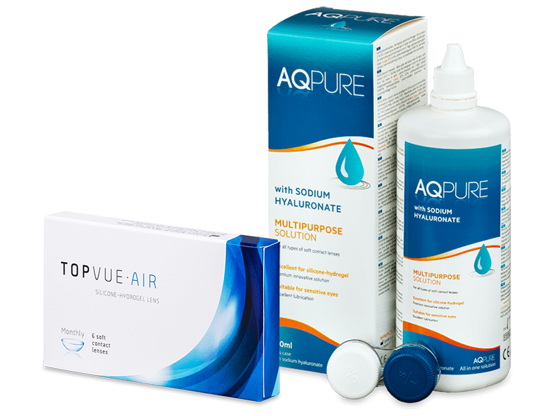 TopVue Air (6 lentile) + soluție AQ Pure 360 ml - Výhodný balíček