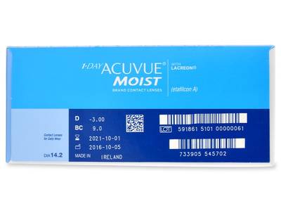 1 Day Acuvue Moist (180 lentile) - Parametrii lentilei