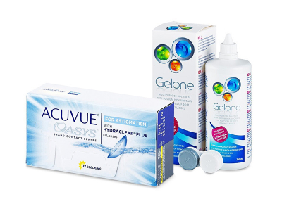 Acuvue Oasys for Astigmatism (12 lentile) + soluție Gelone 360 ml