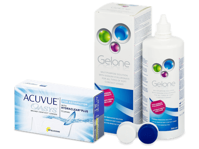 Acuvue Oasys for Astigmatism (12 lentile) + soluție Gelone 360 ml