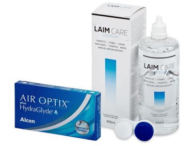 Air Optix plus HydraGlyde (3 lentile) + soluție Laim-Care 400 ml