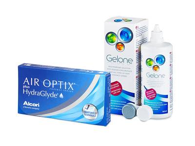 Air Optix plus HydraGlyde (6 lentile) + soluție Gelone 360 ml