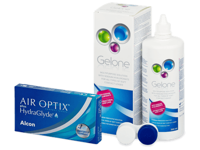 Air Optix plus HydraGlyde (6 lentile) + soluție Gelone 360 ml