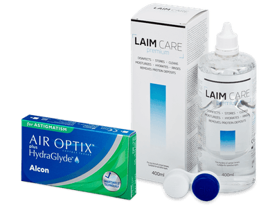 Air Optix plus HydraGlyde for Astigmatism (3 lentile) + soluție Laim-Care 400 ml