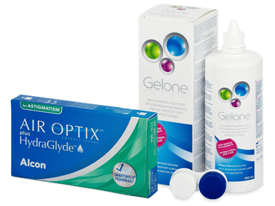 Air Optix plus HydraGlyde for Astigmatism (6 lentile) + soluție Gelone 360 ml
