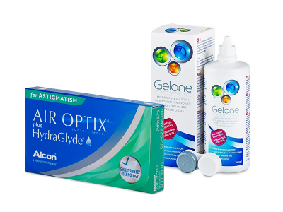 Air Optix plus HydraGlyde for Astigmatism (6 lentile) + soluție Gelone 360 ml