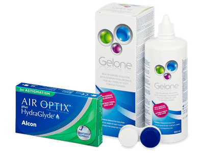 Air Optix plus HydraGlyde for Astigmatism (6 lentile) + soluție Gelone 360 ml