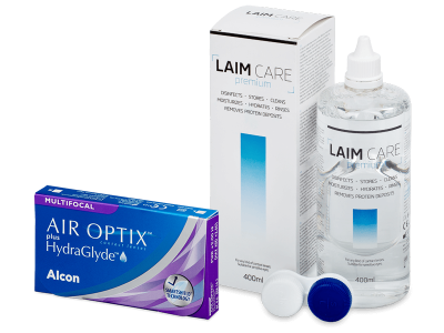 Air Optix plus HydraGlyde Multifocal (3 lentile) + soluție Laim-Care 400 ml