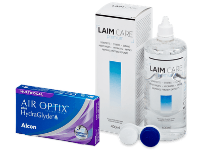 Air Optix plus HydraGlyde Multifocal (3 lentile) + soluție Laim-Care 400 ml