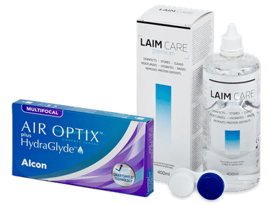Air Optix plus HydraGlyde Multifocal (6 lentile) + soluție Laim Care 400 ml