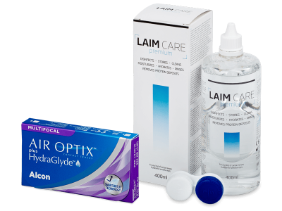Air Optix plus HydraGlyde Multifocal (6 lentile) + soluție Laim-Care 400 ml