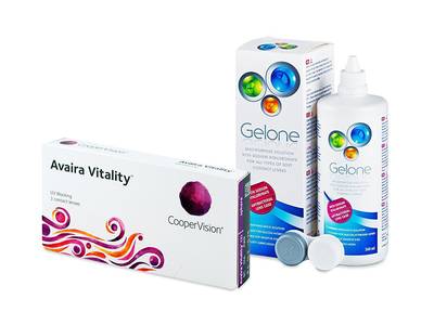 Avaira Vitality (3 lentile) + soluție Gelone 360 ml