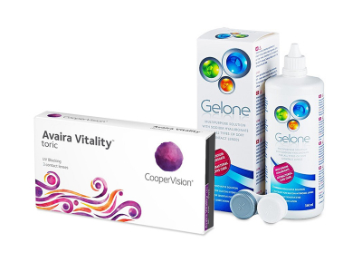 Avaira Vitality Toric (3 lentile) + soluție Gelone 360 ml