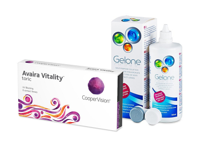 Avaira Vitality Toric (6 lentile) + soluție Gelone 360 ml