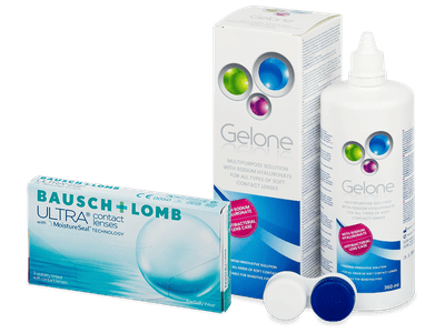 Bausch + Lomb ULTRA (3 lentile) + soluție Gelone 360 ml