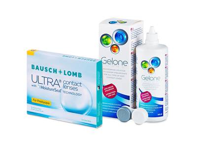 Bausch + Lomb ULTRA for Presbyopia (3 lentile) + soluție Gelone 360 ml