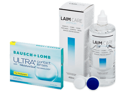 Bausch + Lomb ULTRA for Presbyopia (3 lentile) + soluție Laim Care 400 ml
