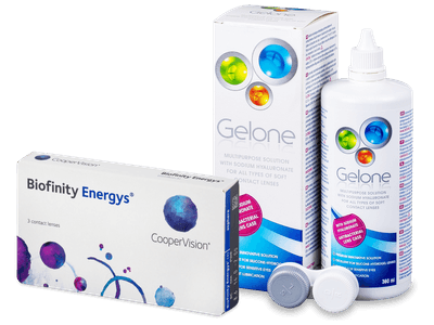 Biofinity Energys (3 lentile) + soluție Gelone 360 ml