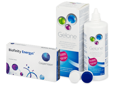 Biofinity Energys (3 lentile) + soluție Gelone 360 ml