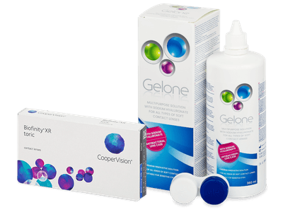 Biofinity XR Toric (3 lentile) + soluție Gelone 360 ml