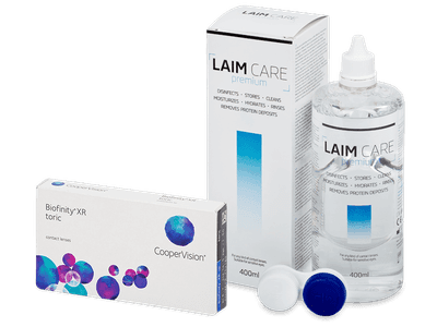 Biofinity XR Toric (3 lentile) + soluție Laim-Care 400 ml