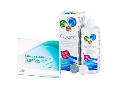 PureVision 2 (3 lentile) + soluție Gelone 360 ml