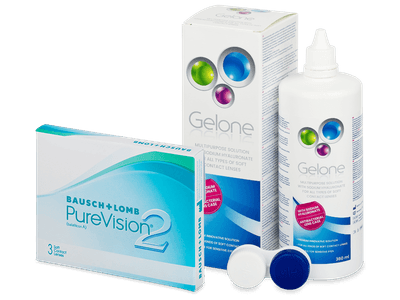 PureVision 2 (3 lentile) + soluție Gelone 360 ml