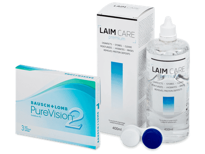 PureVision 2 (3 lentile) + soluție Laim-Care 400 ml