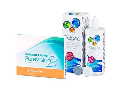 PureVision 2 for Astigmatism (3 lentile) + soluție Gelone 360 ml