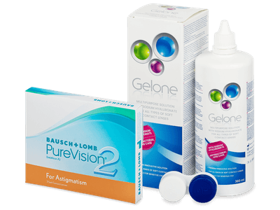 PureVision 2 for Astigmatism (3 lentile) + soluție Gelone 360 ml