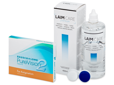 PureVision 2 for Astigmatism (3 lentile) + soluție Laim-Care 400 ml
