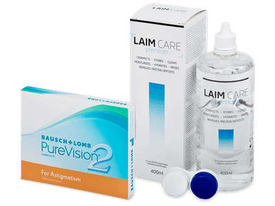 PureVision 2 for Astigmatism (3 lentile) + soluție Laim-Care 400 ml