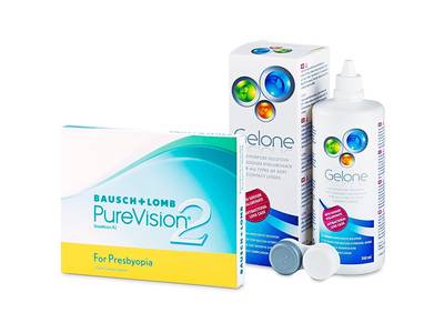 PureVision 2 for Presbyopia (3 lentile) + soluție Gelone 360 ml