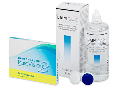 PureVision 2 for Presbyopia (3 lentile) + soluție Laim-Care 400 ml