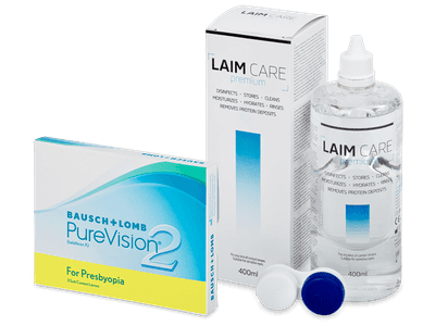 PureVision 2 for Presbyopia (3 lentile) + soluție Laim-Care 400 ml