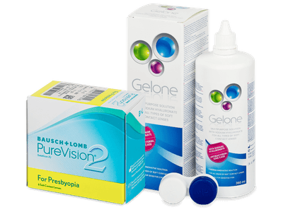 PureVision 2 for Presbyopia (6 lentile) + soluție Gelone 360 ml