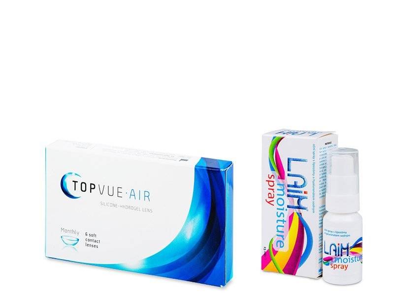 Topvue air (6 lentile) + picături oftalmice laim moisture spray