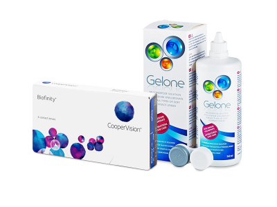 Biofinity (3 lentile) + soluție Gelone 360 ml