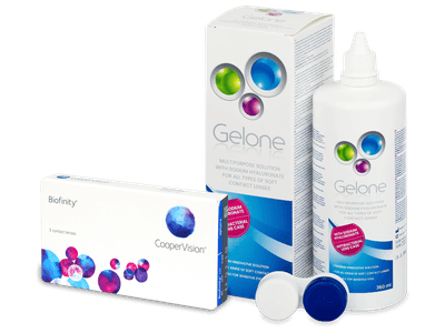 Biofinity (3 lentile) + soluție Gelone 360 ml