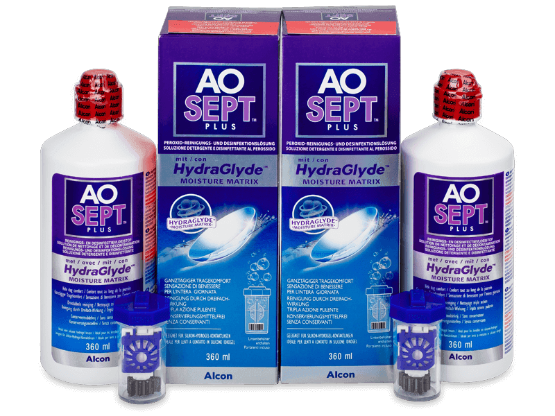 Soluție AO SEPT PLUS HydraGlyde 2×360 ml Alcon imagine 2022