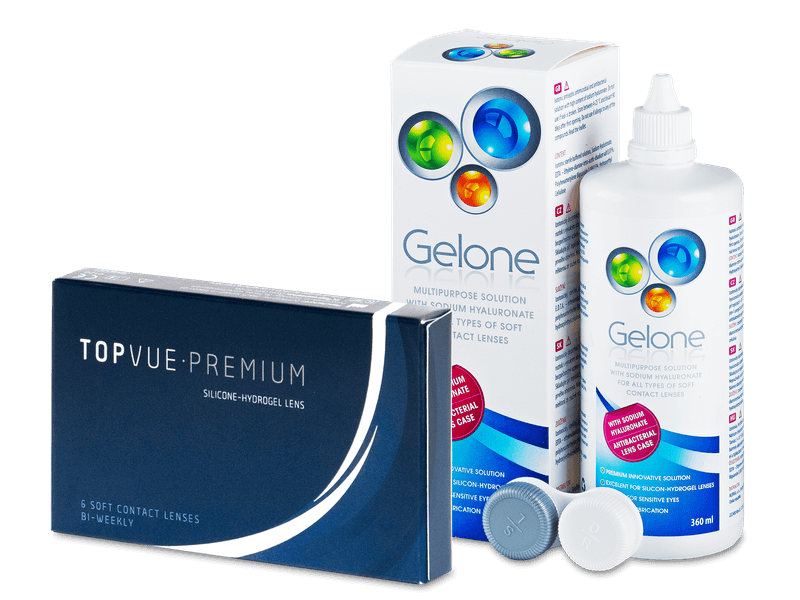 Pachet Topvue Premium (6 Lentile) + solutie gelone 360 ml