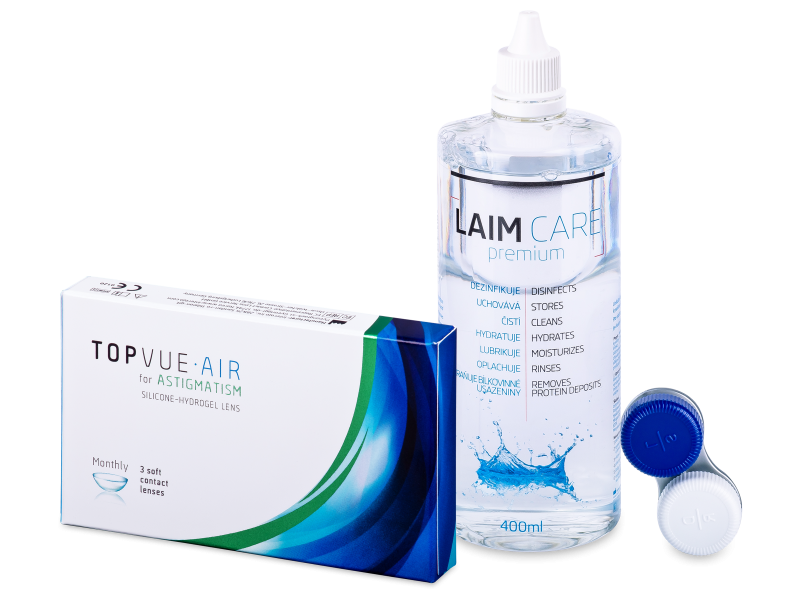 Topvue air for astigmatism (3 lentile) + soluție laim-care 400 ml