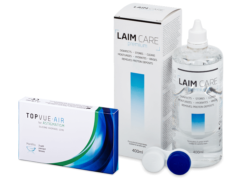 Pachet TopVue Air for Astigmatism (3 lentile) + soluție Laim-Care 400 ml TopVue imagine noua