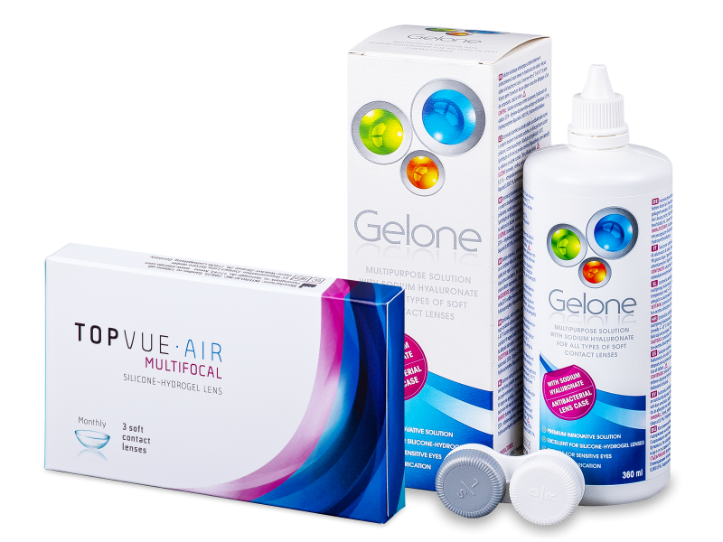 Topvue air multifocal (3 lentile) + soluție gelone 360 ml